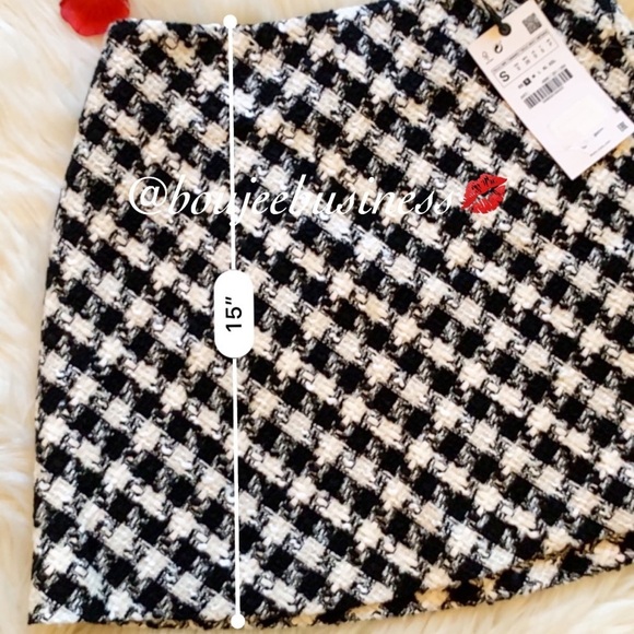ZARA Tweed Houndstooth Mini Skirt - Picture 10 of 11